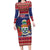 Cayman Islands Christmas Family Matching Long Sleeve Bodycon Dress and Hawaiian Shirt Coat Of Arms With Poinsettia - Wonder Print Shop