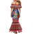 Cayman Islands Christmas Family Matching Mermaid Dress and Hawaiian Shirt Coat Of Arms With Poinsettia - Wonder Print Shop