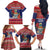 Cayman Islands Christmas Family Matching Off The Shoulder Long Sleeve Dress and Hawaiian Shirt Coat Of Arms With Poinsettia - Wonder Print Shop