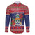 Cayman Islands Christmas Family Matching Off The Shoulder Long Sleeve Dress and Hawaiian Shirt Coat Of Arms With Poinsettia - Wonder Print Shop