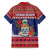 Cayman Islands Christmas Family Matching Off Shoulder Short Dress and Hawaiian Shirt Coat Of Arms With Poinsettia - Wonder Print Shop