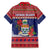 Cayman Islands Christmas Family Matching Short Sleeve Bodycon Dress and Hawaiian Shirt Coat Of Arms With Poinsettia - Wonder Print Shop