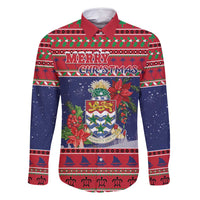 Cayman Islands Christmas Family Matching Summer Maxi Dress and Hawaiian Shirt Coat Of Arms With Poinsettia - Wonder Print Shop