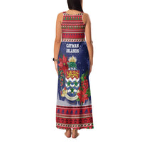 Cayman Islands Christmas Family Matching Tank Maxi Dress and Hawaiian Shirt Coat Of Arms With Poinsettia - Wonder Print Shop