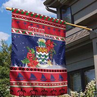 Cayman Islands Christmas Garden Flag Coat Of Arms With Poinsettia - Wonder Print Shop
