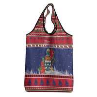 Cayman Islands Christmas Grocery Bag Coat Of Arms With Poinsettia - Wonder Print Shop