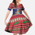 Cayman Islands Christmas Kid Short Sleeve Dress Coat Of Arms With Poinsettia - Wonder Print Shop