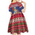 Cayman Islands Christmas Kid Short Sleeve Dress Coat Of Arms With Poinsettia - Wonder Print Shop