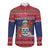 Cayman Islands Christmas Long Sleeve Button Shirt Coat Of Arms With Poinsettia - Wonder Print Shop