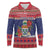 Cayman Islands Christmas Long Sleeve Polo Shirt Coat Of Arms With Poinsettia - Wonder Print Shop