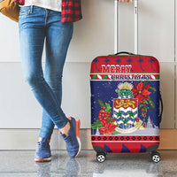Cayman Islands Christmas Luggage Cover Coat Of Arms With Poinsettia - Wonder Print Shop