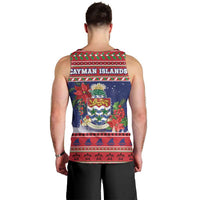 Cayman Islands Christmas Men Tank Top Coat Of Arms With Poinsettia - Wonder Print Shop