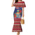 Cayman Islands Christmas Mermaid Dress Coat Of Arms With Poinsettia - Wonder Print Shop