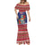Cayman Islands Christmas Mermaid Dress Coat Of Arms With Poinsettia - Wonder Print Shop