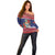Cayman Islands Christmas Off Shoulder Sweater Coat Of Arms With Poinsettia - Wonder Print Shop