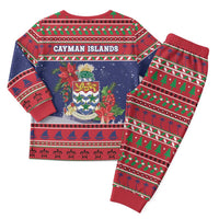 Cayman Islands Christmas Pajama Set Coat Of Arms With Poinsettia - Wonder Print Shop