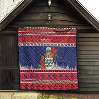 Cayman Islands Christmas Quilt Coat Of Arms With Poinsettia - Wonder Print Shop