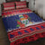 Cayman Islands Christmas Quilt Bed Set Coat Of Arms With Poinsettia - Wonder Print Shop
