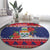 Cayman Islands Christmas Round Carpet Coat Of Arms With Poinsettia - Wonder Print Shop