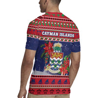 Cayman Islands Christmas Rugby Jersey Coat Of Arms With Poinsettia - Wonder Print Shop