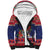 Cayman Islands Christmas Sherpa Hoodie Coat Of Arms With Poinsettia - Wonder Print Shop