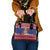 Cayman Islands Christmas Shoulder Handbag Coat Of Arms With Poinsettia - Wonder Print Shop