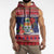 Cayman Islands Christmas Sleeveless Hoodie Coat Of Arms With Poinsettia - Wonder Print Shop