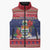Cayman Islands Christmas Sleeveless Puffer Jacket Coat Of Arms With Poinsettia - Wonder Print Shop