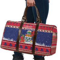 Cayman Islands Christmas Travel Bag Coat Of Arms With Poinsettia - Wonder Print Shop