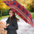 Cayman Islands Christmas Umbrella Coat Of Arms With Poinsettia - Wonder Print Shop