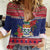 Cayman Islands Christmas Women Casual Shirt Coat Of Arms With Poinsettia - Wonder Print Shop