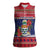 Cayman Islands Christmas Women Sleeveless Polo Shirt Coat Of Arms With Poinsettia - Wonder Print Shop