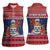 Cayman Islands Christmas Women Sleeveless Polo Shirt Coat Of Arms With Poinsettia - Wonder Print Shop