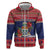 Cayman Islands Christmas Zip Hoodie Coat Of Arms With Poinsettia - Wonder Print Shop