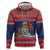 Cayman Islands Christmas Zip Hoodie Coat Of Arms With Poinsettia - Wonder Print Shop