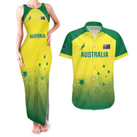Custom Australia Cricket Couples Matching Tank Maxi Dress and Hawaiian Shirt Go Champions Aussies LT05 - Wonder Print Shop