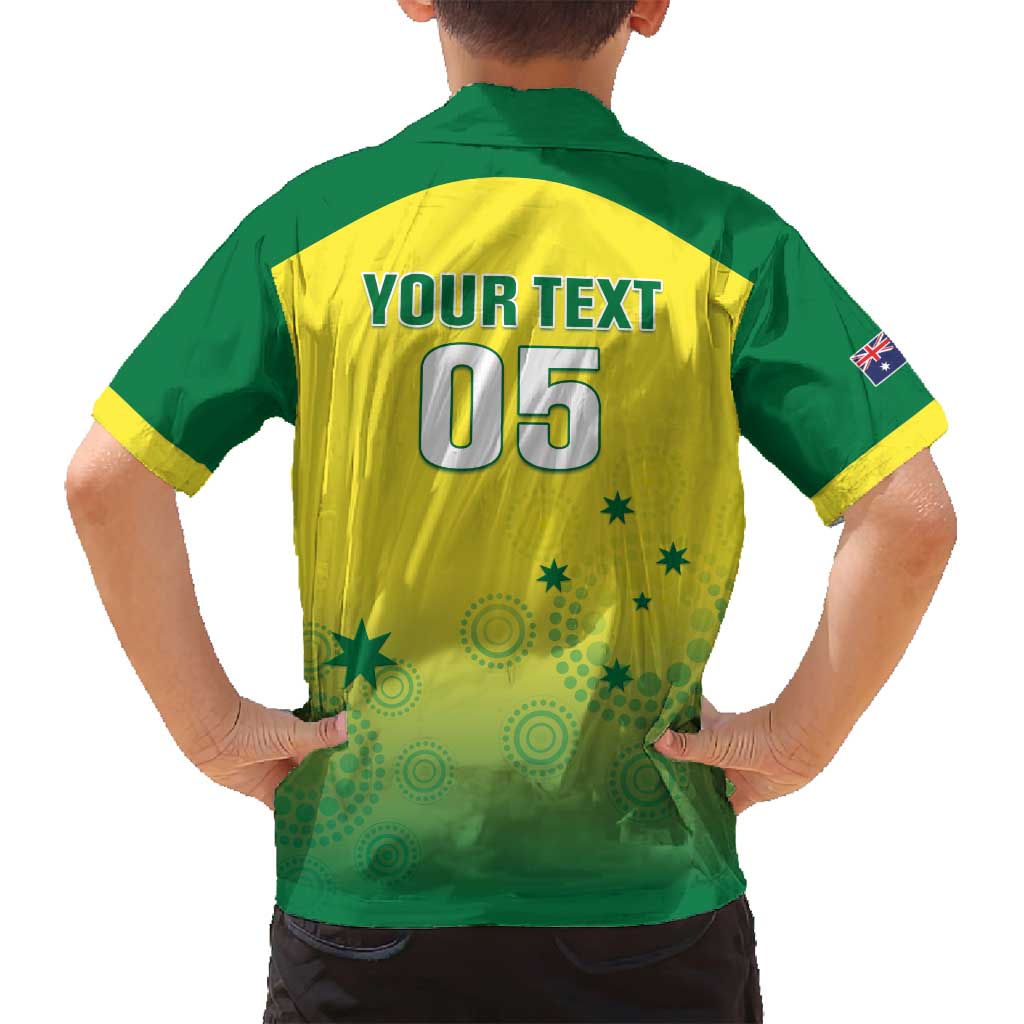 Custom Australia Cricket Family Matching Long Sleeve Bodycon Dress and Hawaiian Shirt Go Champions Aussies LT05 - Wonder Print Shop