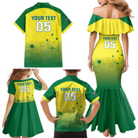 Custom Australia Cricket Family Matching Mermaid Dress and Hawaiian Shirt Go Champions Aussies LT05 - Wonder Print Shop