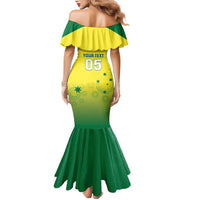 Custom Australia Cricket Family Matching Mermaid Dress and Hawaiian Shirt Go Champions Aussies LT05 - Wonder Print Shop