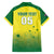 Custom Australia Cricket Family Matching Off The Shoulder Long Sleeve Dress and Hawaiian Shirt Go Champions Aussies LT05 - Wonder Print Shop