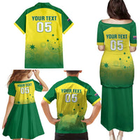 Custom Australia Cricket Family Matching Puletasi and Hawaiian Shirt Go Champions Aussies LT05 - Wonder Print Shop
