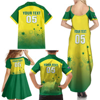 Custom Australia Cricket Family Matching Summer Maxi Dress and Hawaiian Shirt Go Champions Aussies LT05 - Wonder Print Shop