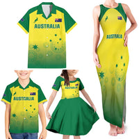 Custom Australia Cricket Family Matching Tank Maxi Dress and Hawaiian Shirt Go Champions Aussies LT05 - Wonder Print Shop