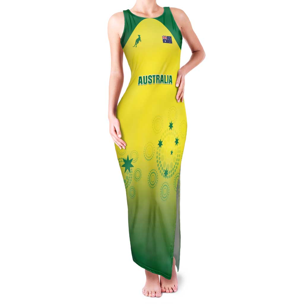 Custom Australia Cricket Family Matching Tank Maxi Dress and Hawaiian Shirt Go Champions Aussies LT05 - Wonder Print Shop