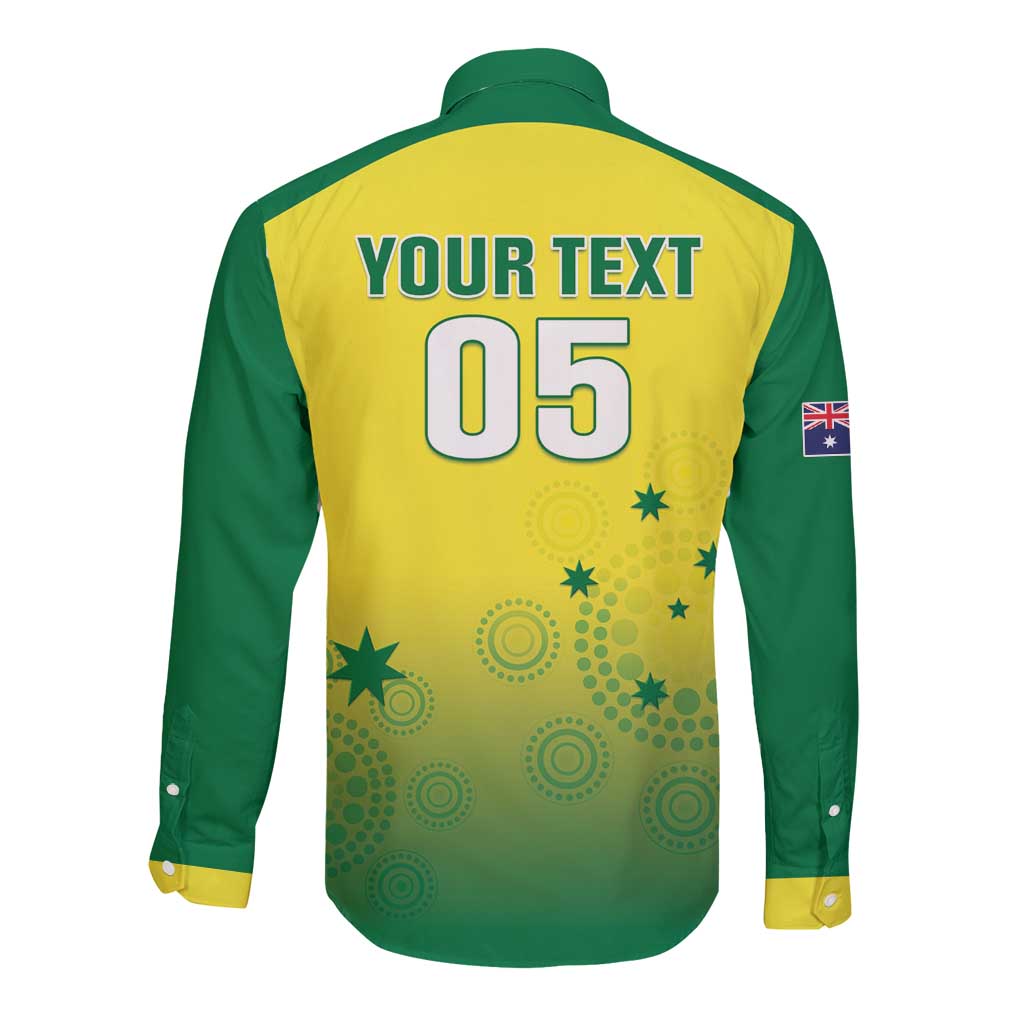 Custom Australia Cricket Long Sleeve Button Shirt Go Champions Aussies LT05 - Wonder Print Shop