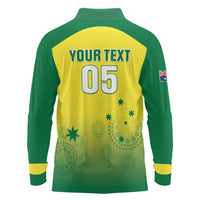 Custom Australia Cricket Long Sleeve Polo Shirt Go Champions Aussies LT05 - Wonder Print Shop