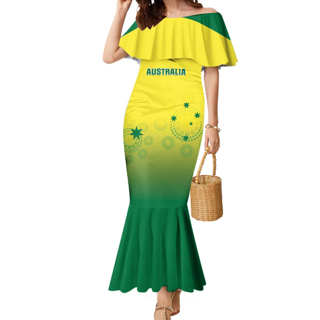 Custom Australia Cricket Mermaid Dress Go Champions Aussies LT05 - Wonder Print Shop