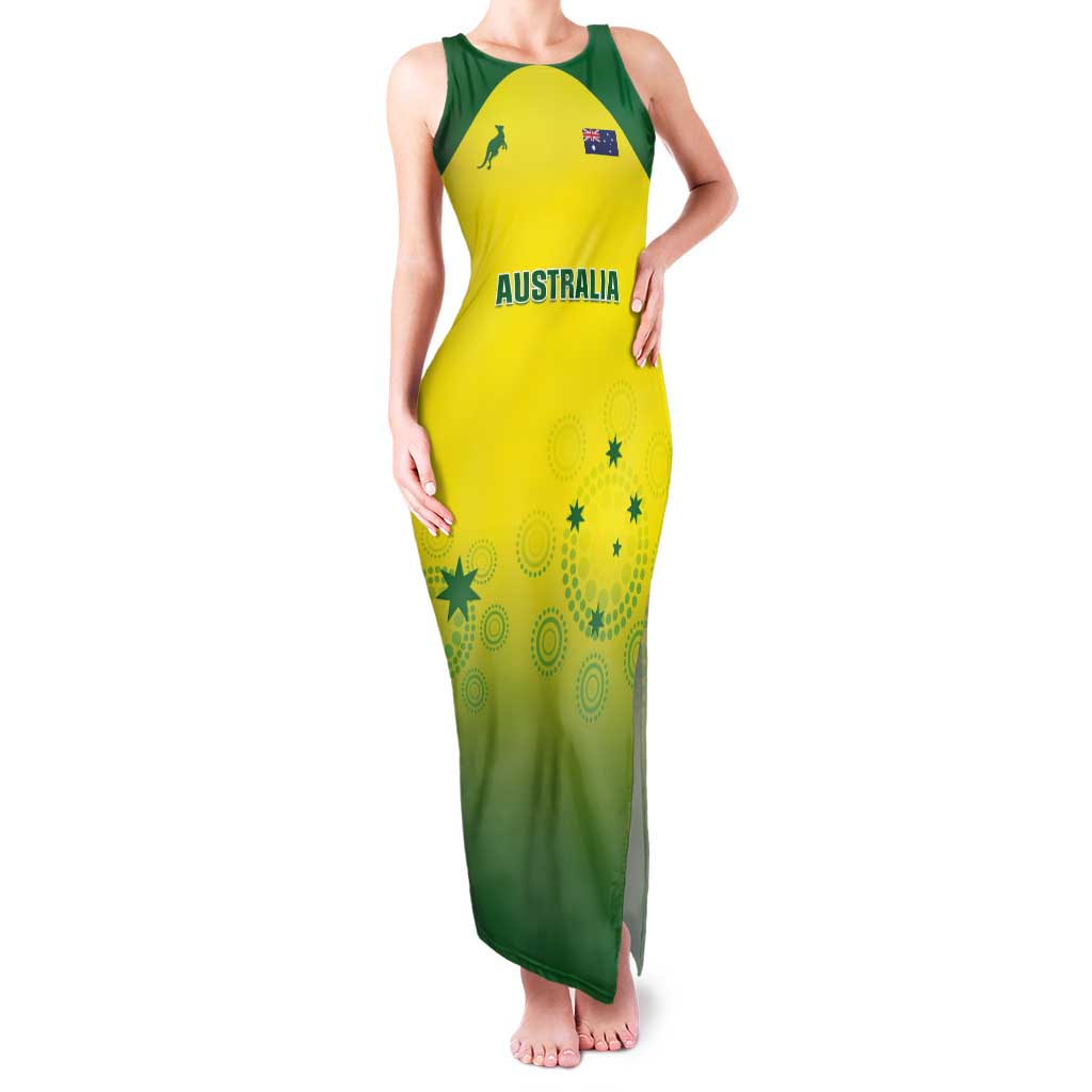 Custom Australia Cricket Tank Maxi Dress Go Champions Aussies LT05 - Wonder Print Shop