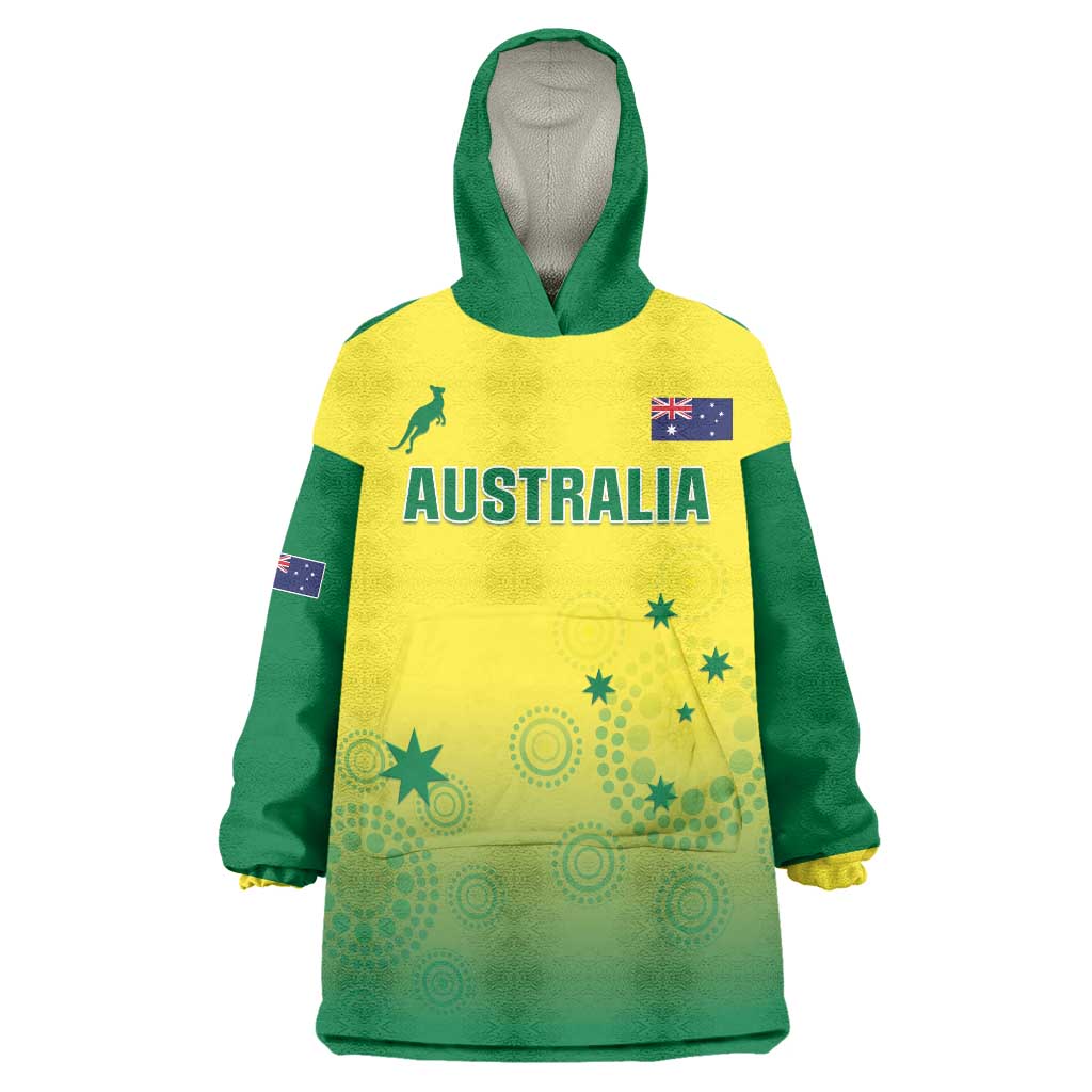 Custom Australia Cricket Wearable Blanket Hoodie Go Champions Aussies LT05 - Wonder Print Shop
