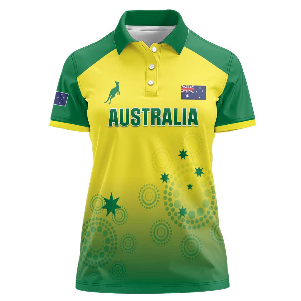Custom Australia Cricket Women Polo Shirt Go Champions Aussies LT05 - Wonder Print Shop